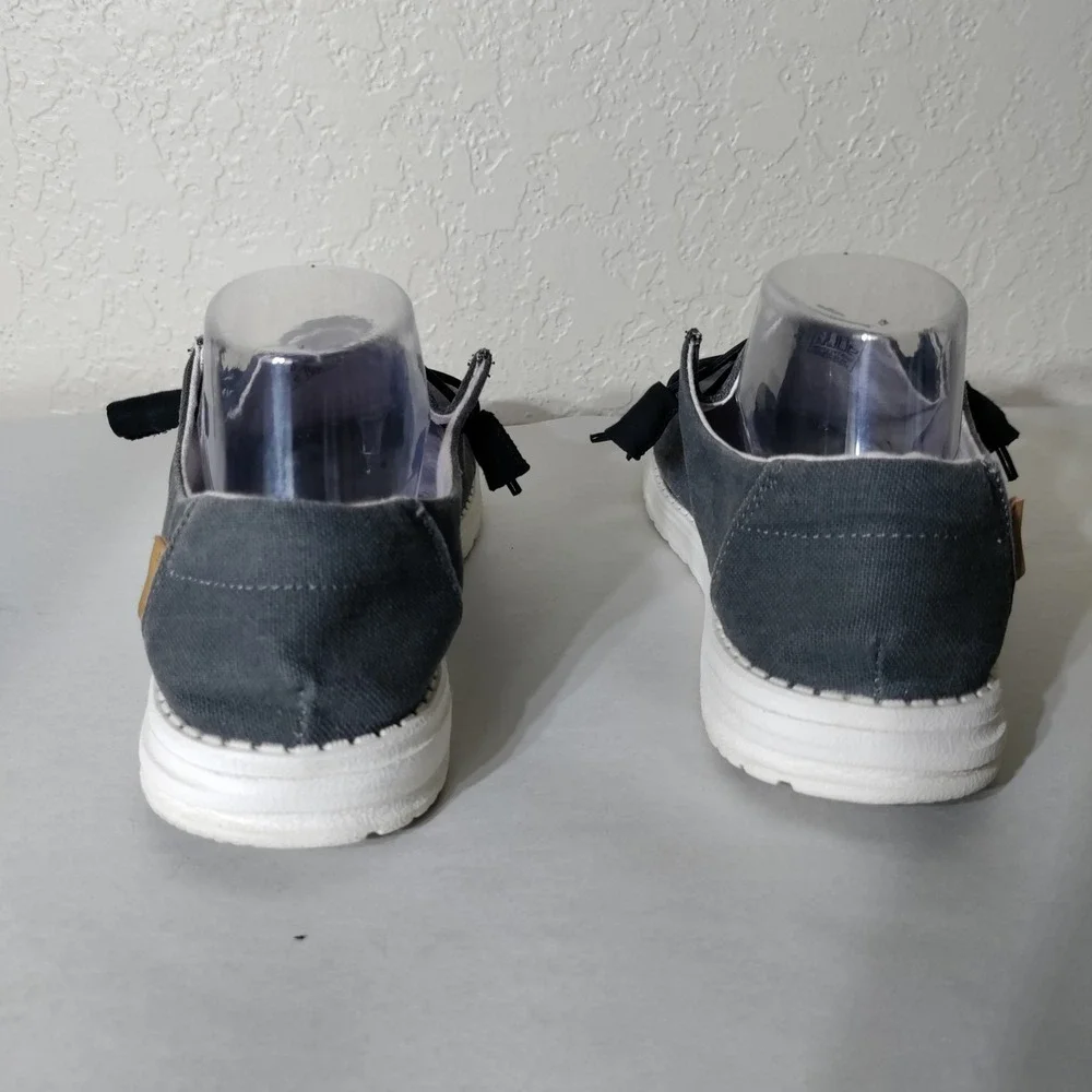 Hey Dude Wendy Chambray Off Black Loafers Shoes Womens Size 8 121414949
